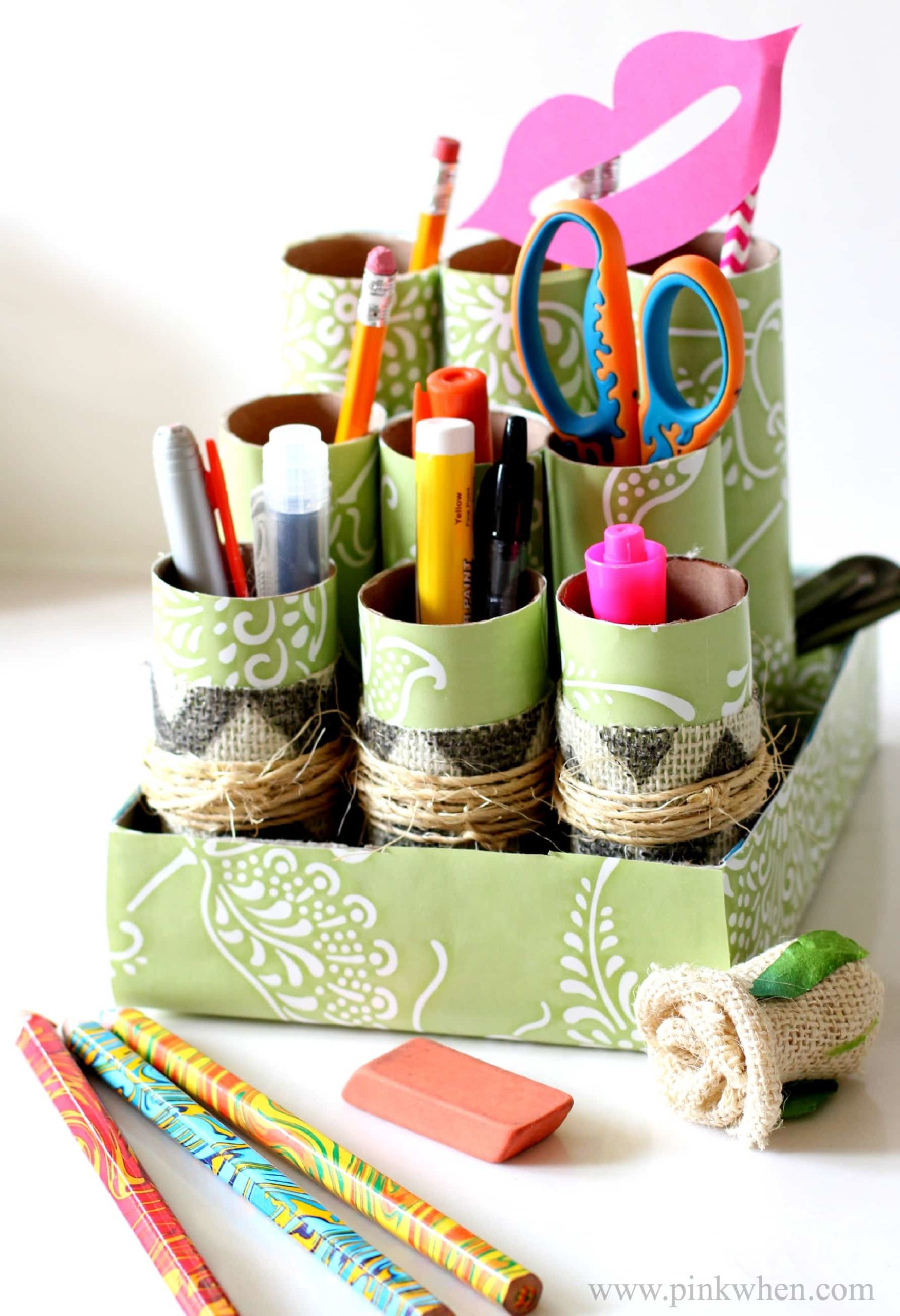 Cardboard Desk Organizer DIY Ideas