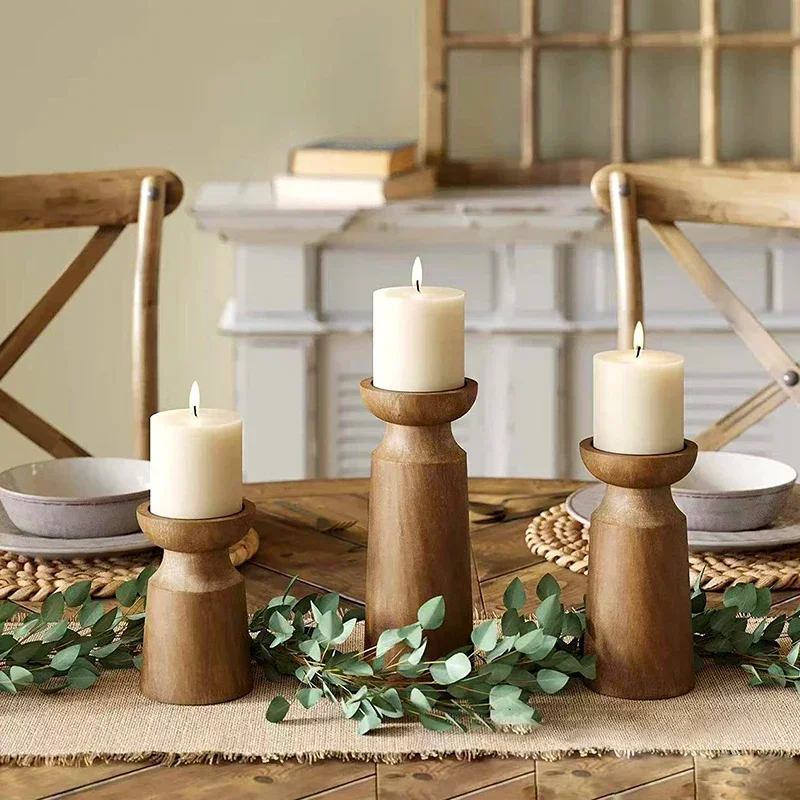 Wooden Candle Holders